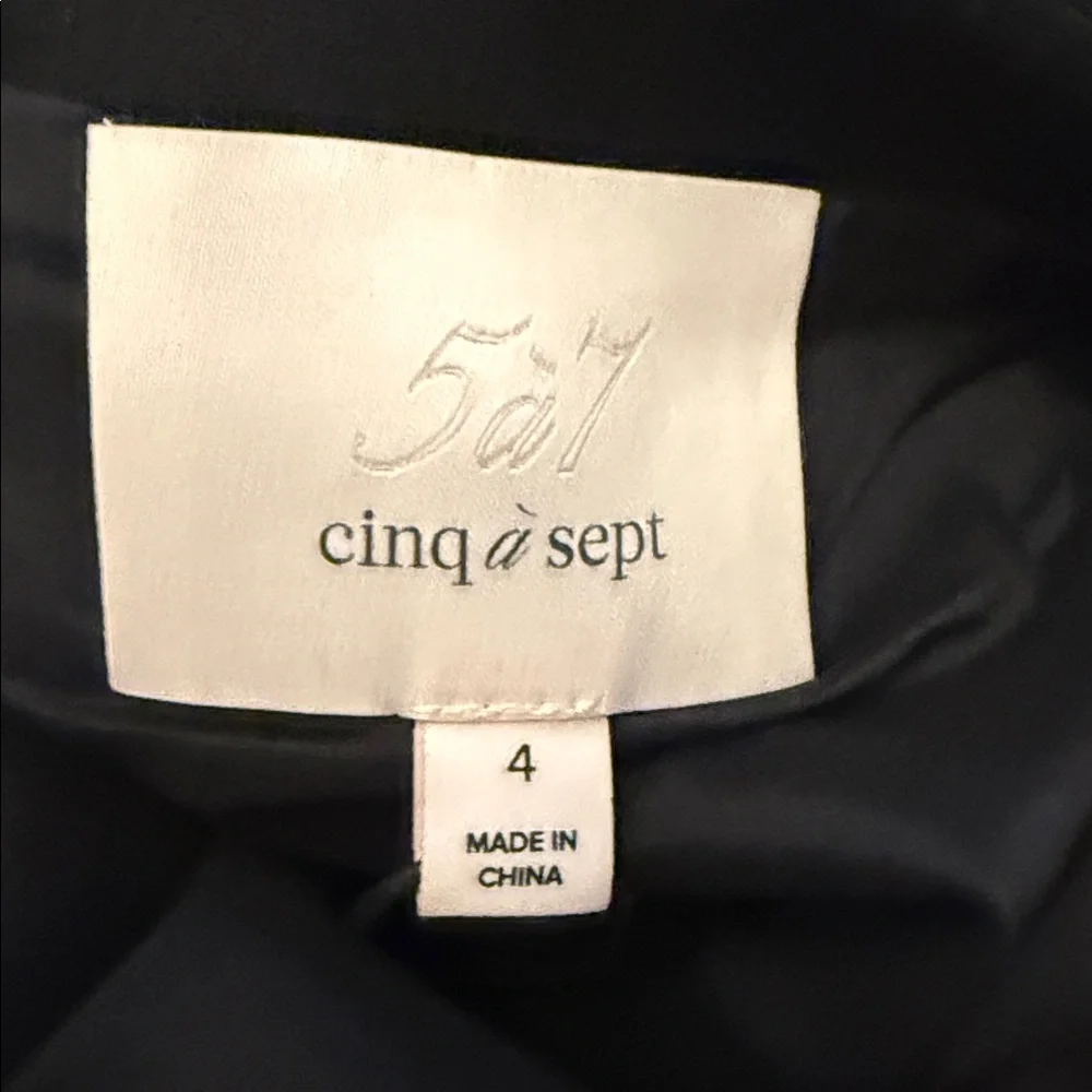 Cinq a Sept Waverly Combo Mixed Media Dress Sz 4 Black - Picture 4 of 4